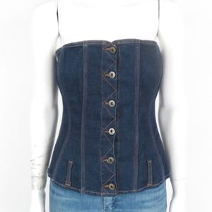 vintage dolce & gabanna denim bustier tube top
